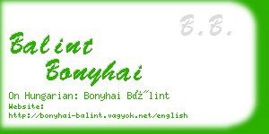 balint bonyhai business card